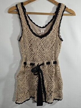 Vtg Y2K Crochet Festival Boho Top